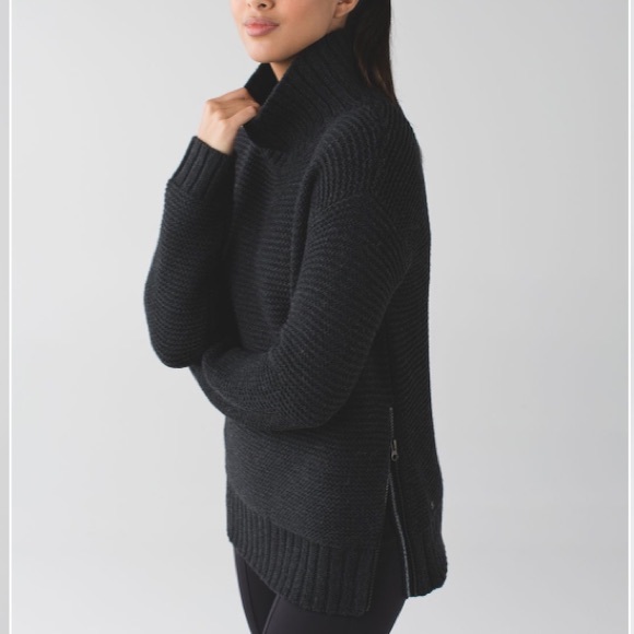 lululemon athletica Sweaters - Lululemon Karma Kurmasana Sweater Heathered Black/Charcoal Gray size 4